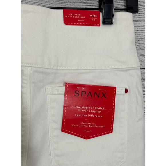 NWT Spanx White Cropped Denim Leggings Size M - Picture 3 of 5